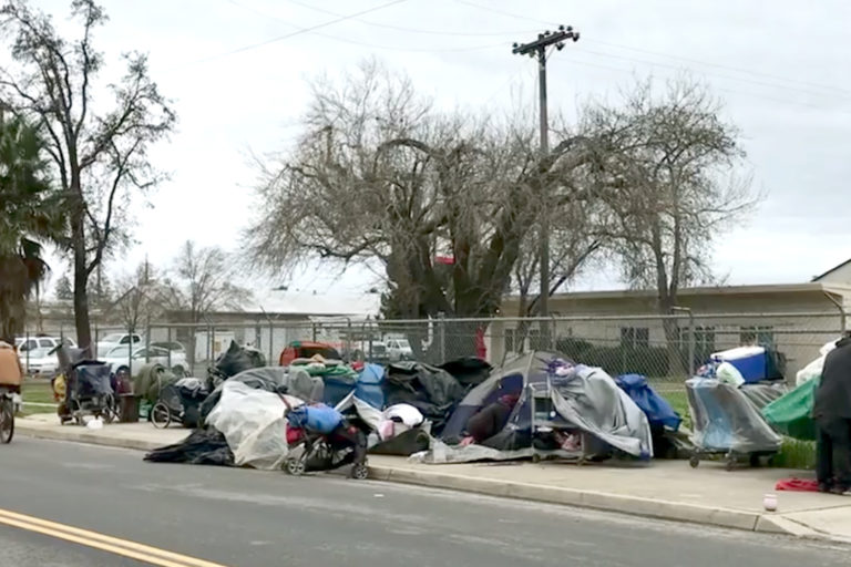Protect CA - News - California’s default mental institutions - Image of homeless encampment in Fresno